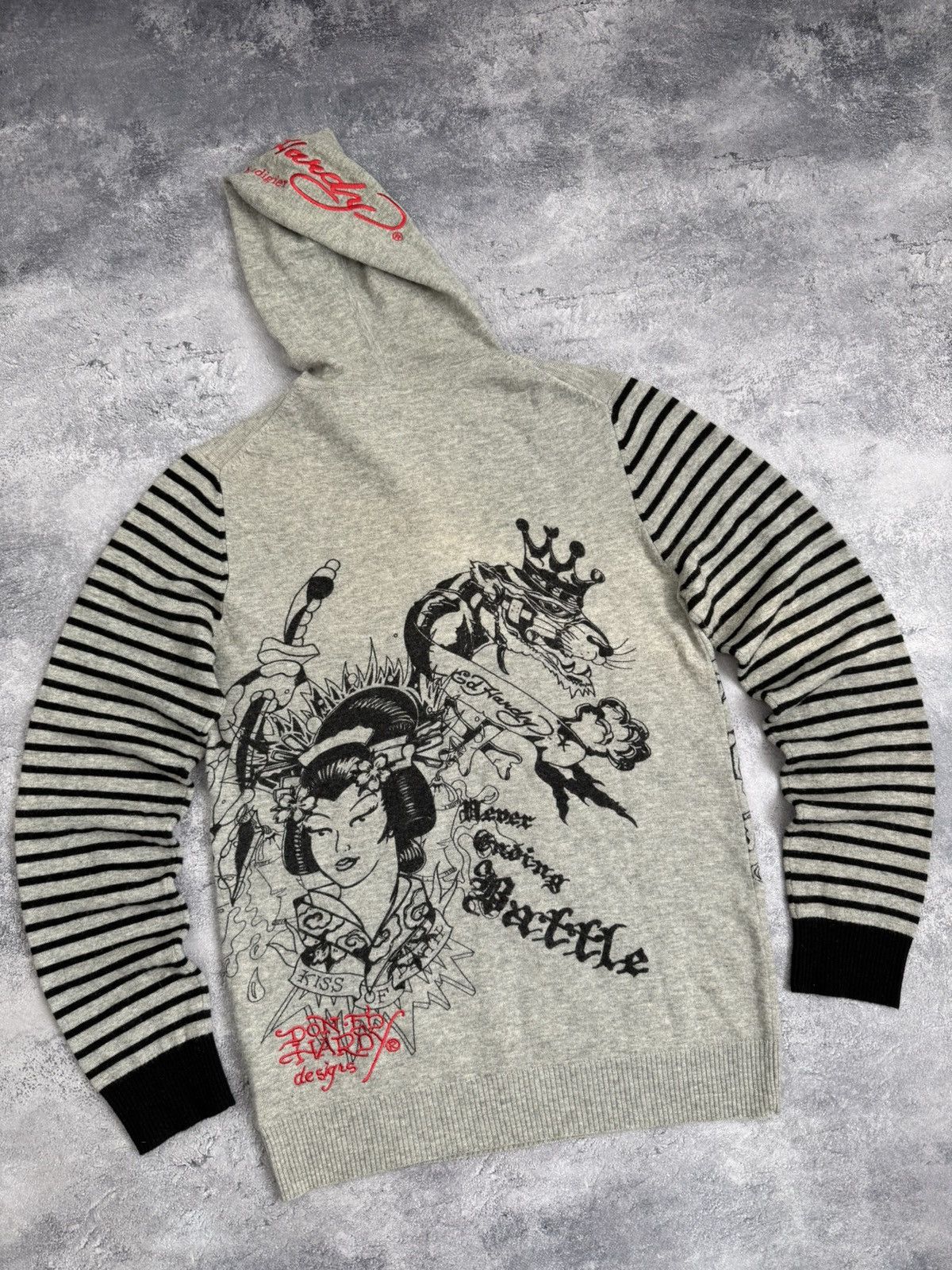 Ed Hardy Vintage Y2K Ed Hardy By Christian Audigier Big Logo Hoodie Size US L / EU 52-54 / 3 - 18 Thumbnail