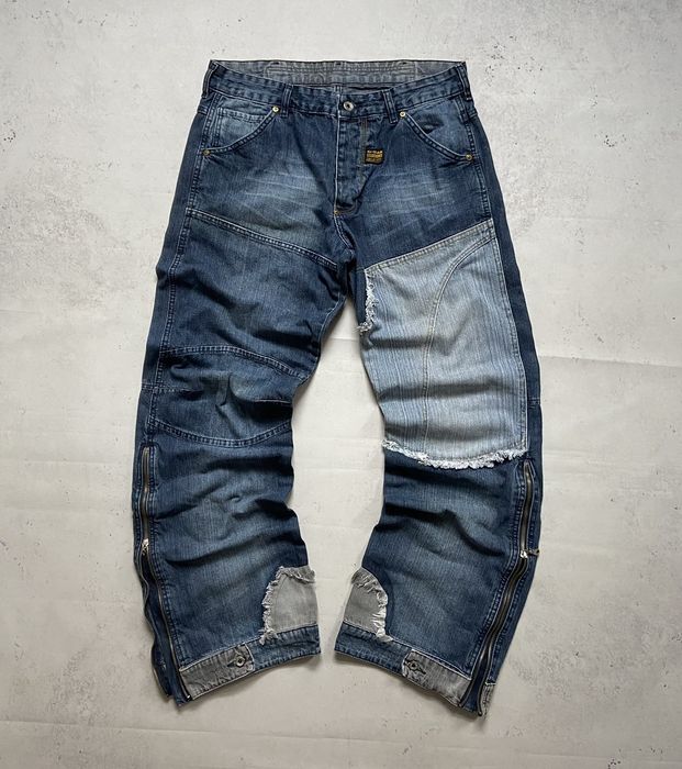 G Star Raw G-Star Patchwork Y2K Distressed Jeans Trashed Pants