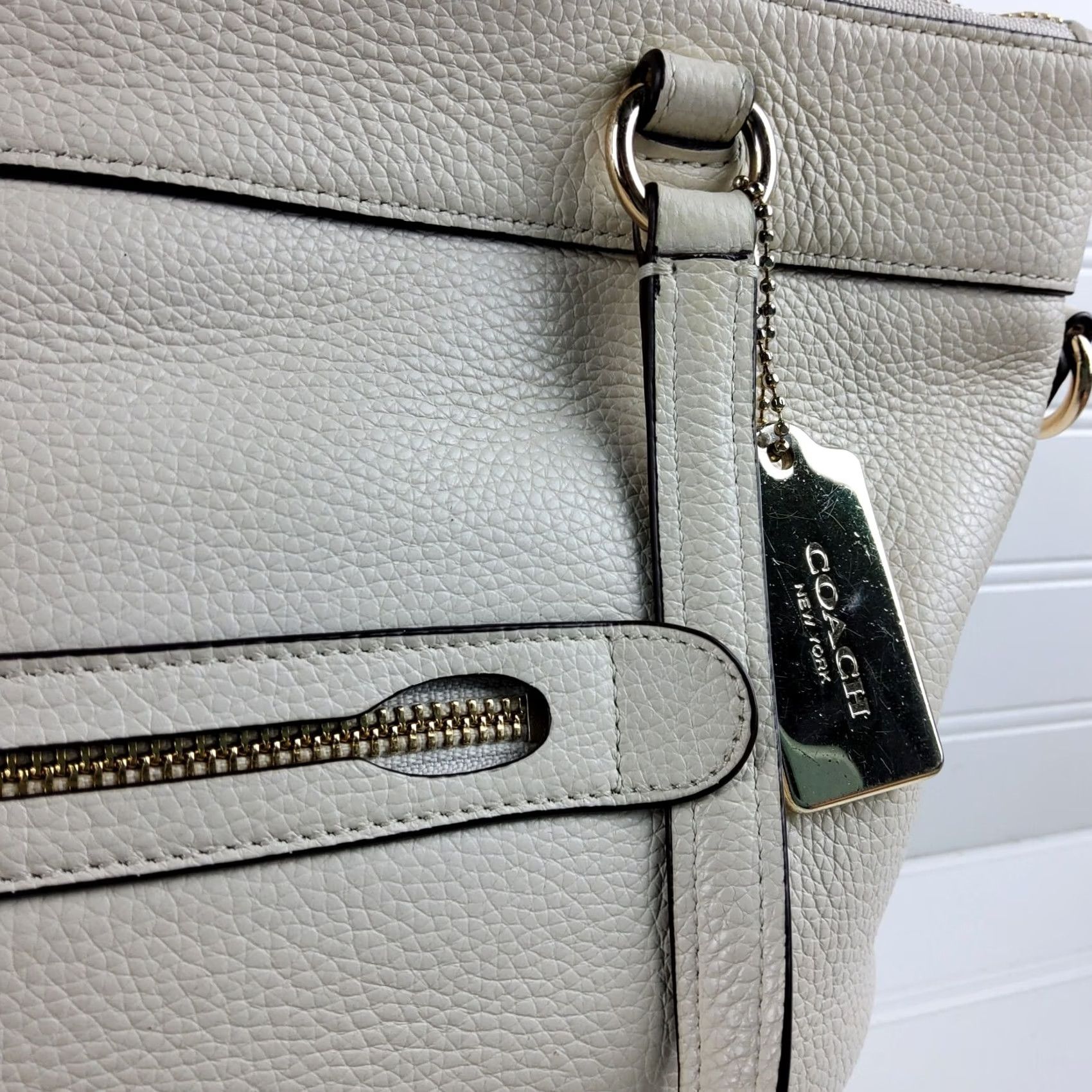 Coach Coach Tyler Large Shoulder Bag Handbag Purse Pebbled Leather White F54687 Womens Size ONE SIZE - 3 Thumbnail