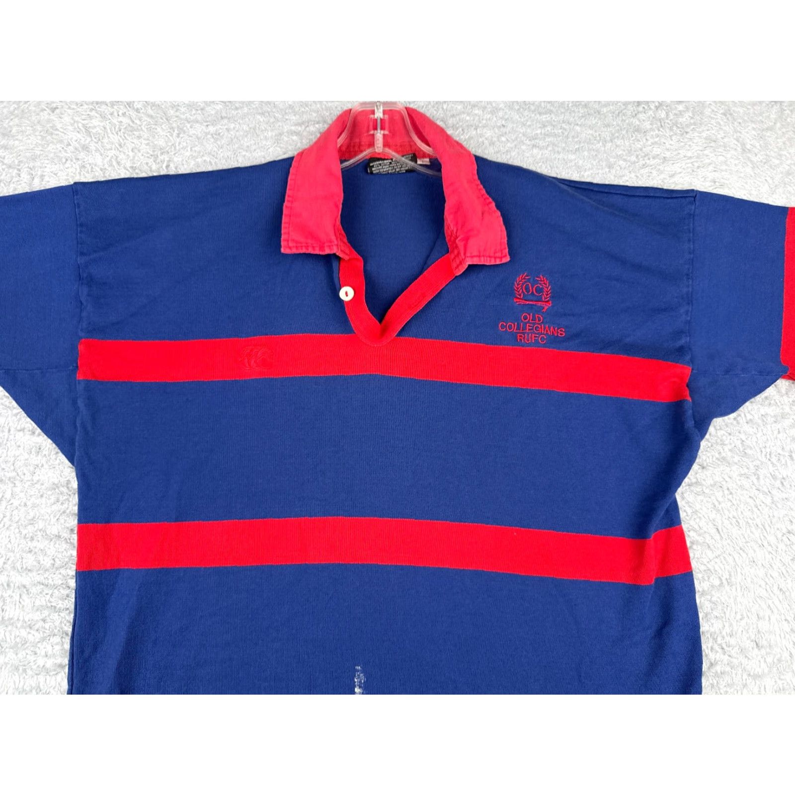 Vintage Canterbury Polo Shirt Men Large Blue Red Cotton Long Sleeve Old Collegians RUFC Size US L / EU 52-54 / 3 - 4 Thumbnail