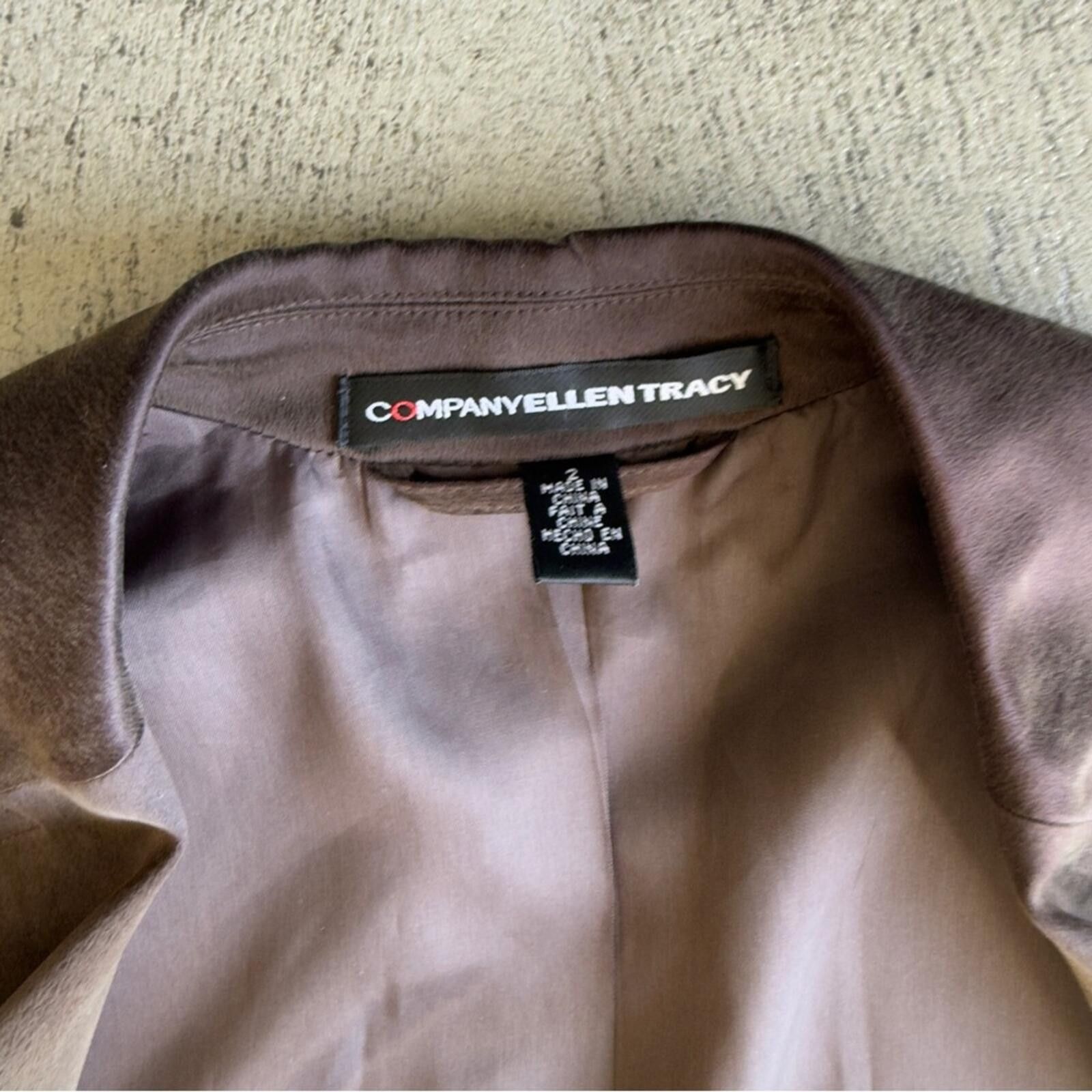 Other Ellen Tracy / Faux Suede Open Front Blazer / Brown Size XS / US 0-2 / IT 36-38 - 6 Thumbnail