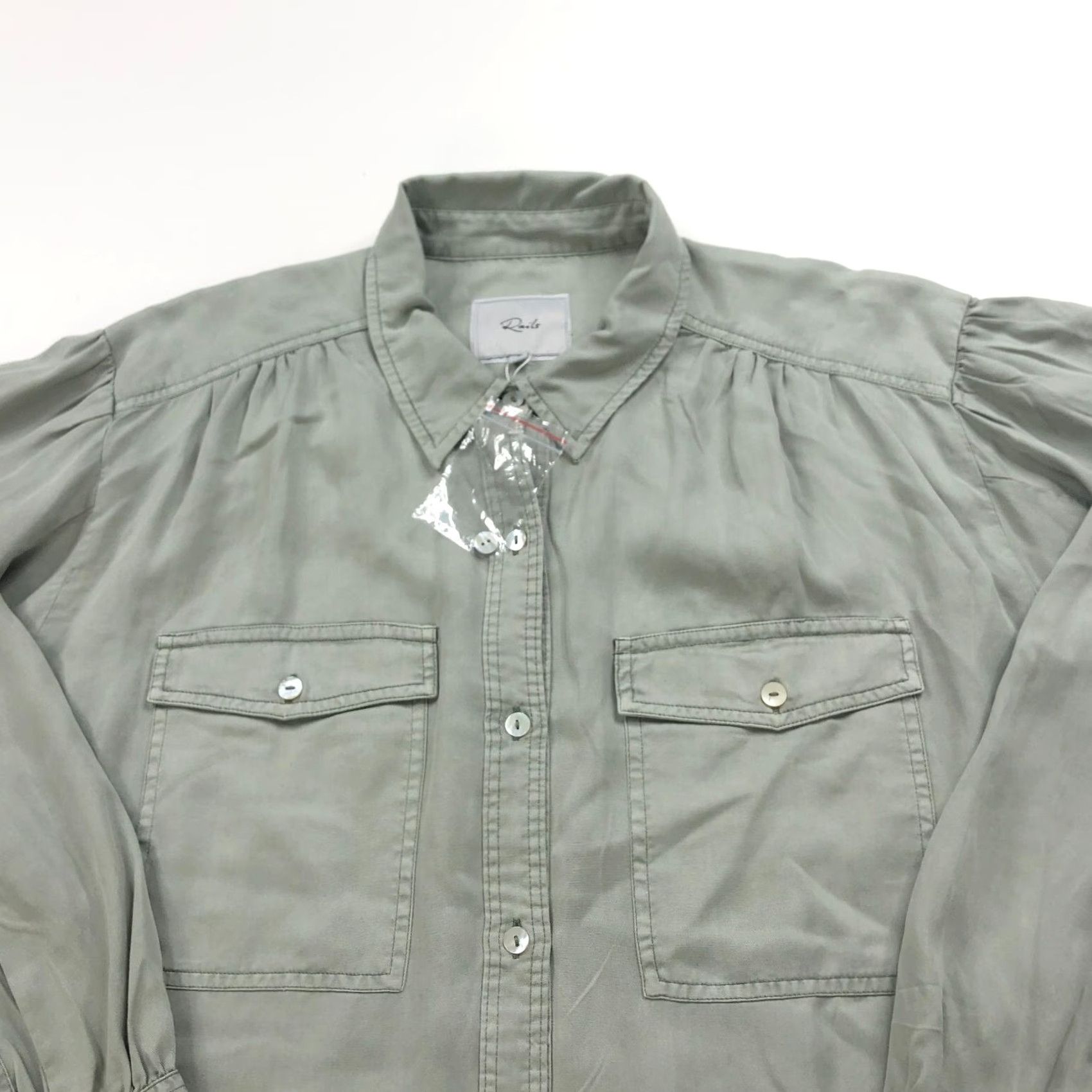 Rails Rails Soren Sage Denim Shirt Large NEW 100% Tencel Button Long Sleeve Green Women's Casual Shirt Size L / US 10 / IT 46 - 2 Thumbnail