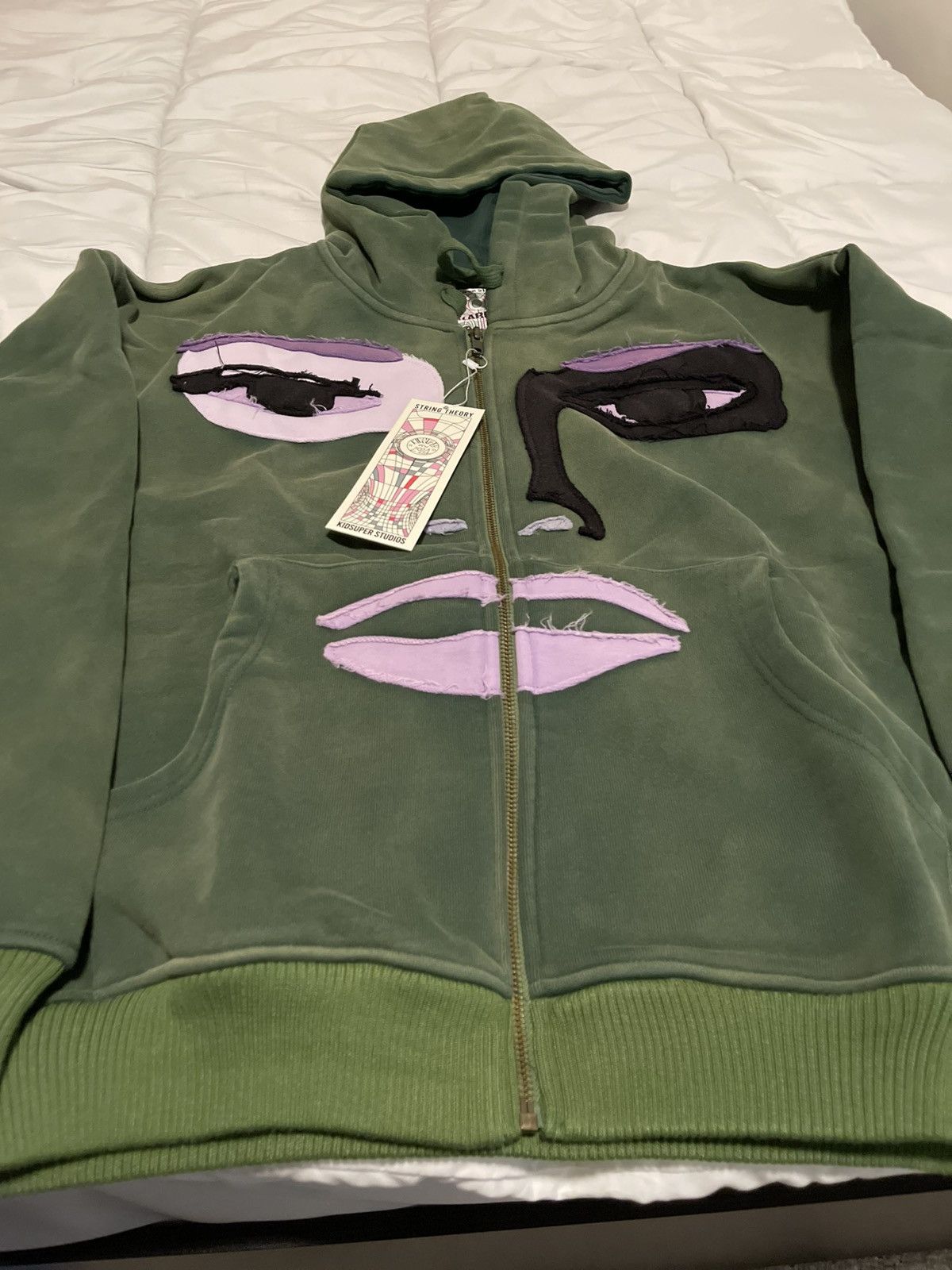 KidSuper Patchwork Face Washed Heavyweight Zip Hoodie | Grailed