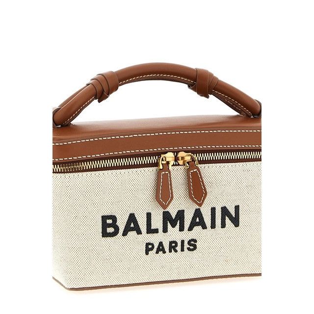Balmain BALMAIN B-Army Brown Leather Top Handle Bag New Size ONE SIZE - 3 Thumbnail