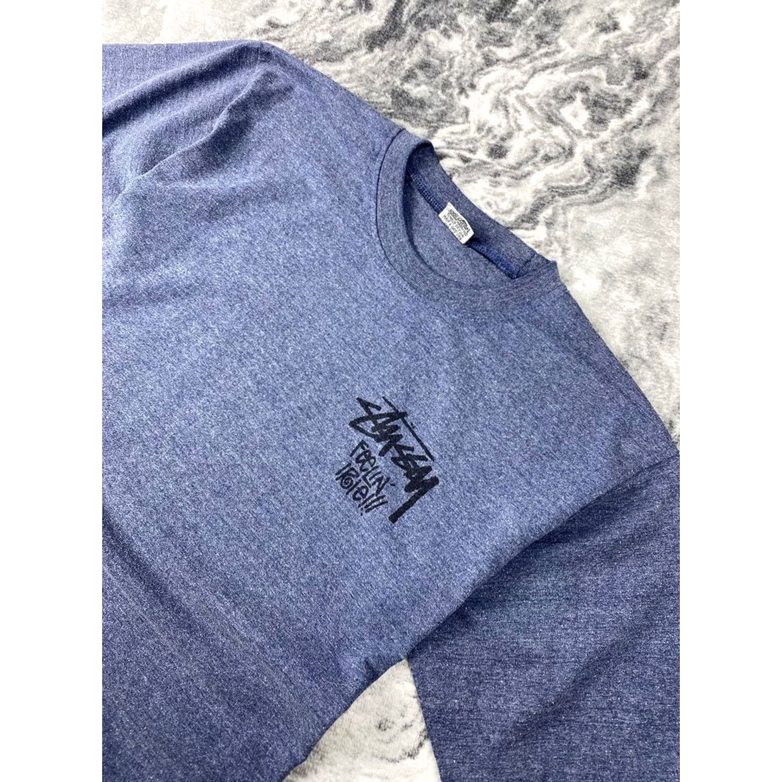 Vintage VINTAGE Stussy T-Shirt Men XL Blue 90s Size US XL / EU 56 / 4 - 6 Thumbnail