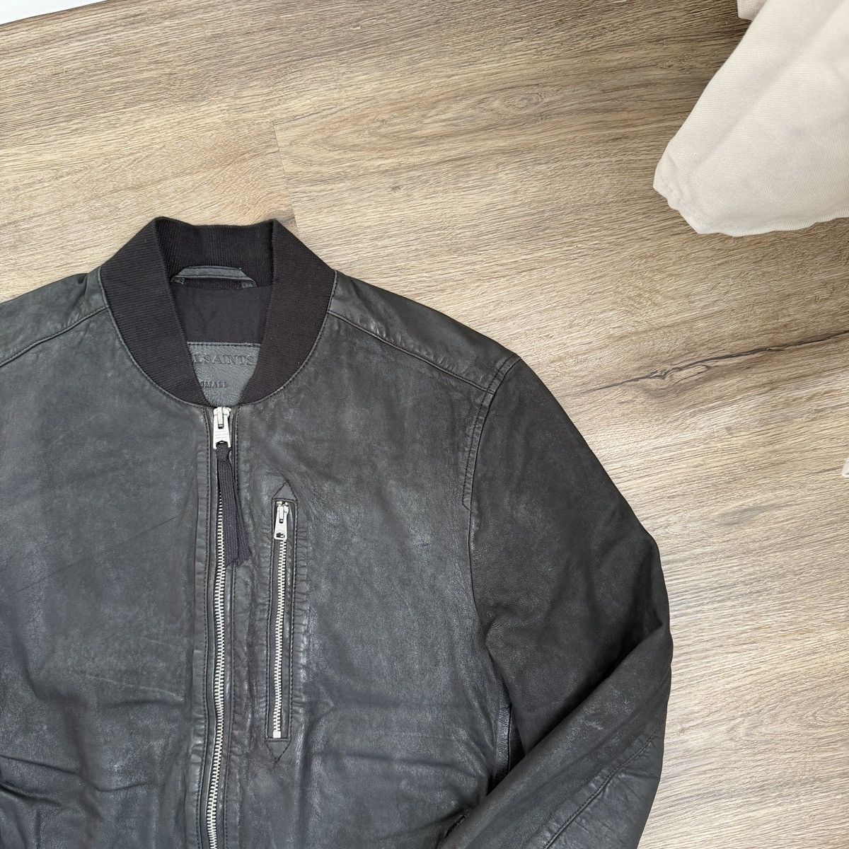 Allsaints AllSaints Black Leather Bomber Jacket - Size Small Size US S / EU 44-46 / 1 - 3 Thumbnail