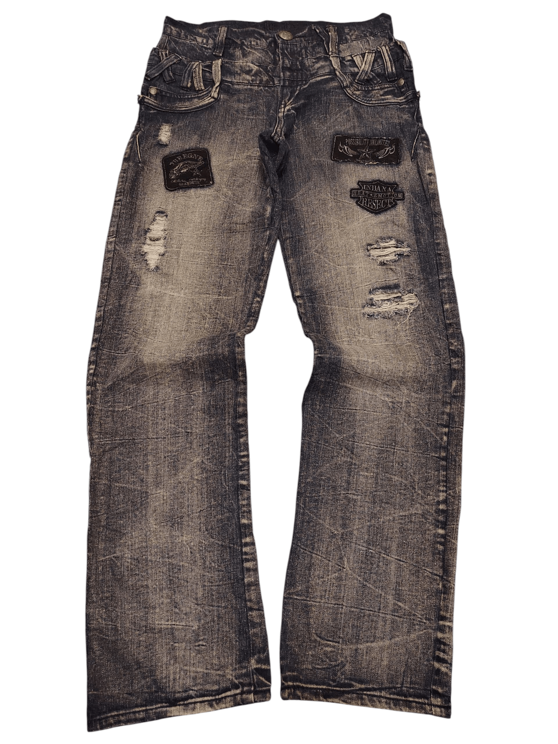 Who Decides War Japanese Originalstyle Double Waist Distressed jeans Patches Size US 30 / EU 46 - 1 Thumbnail