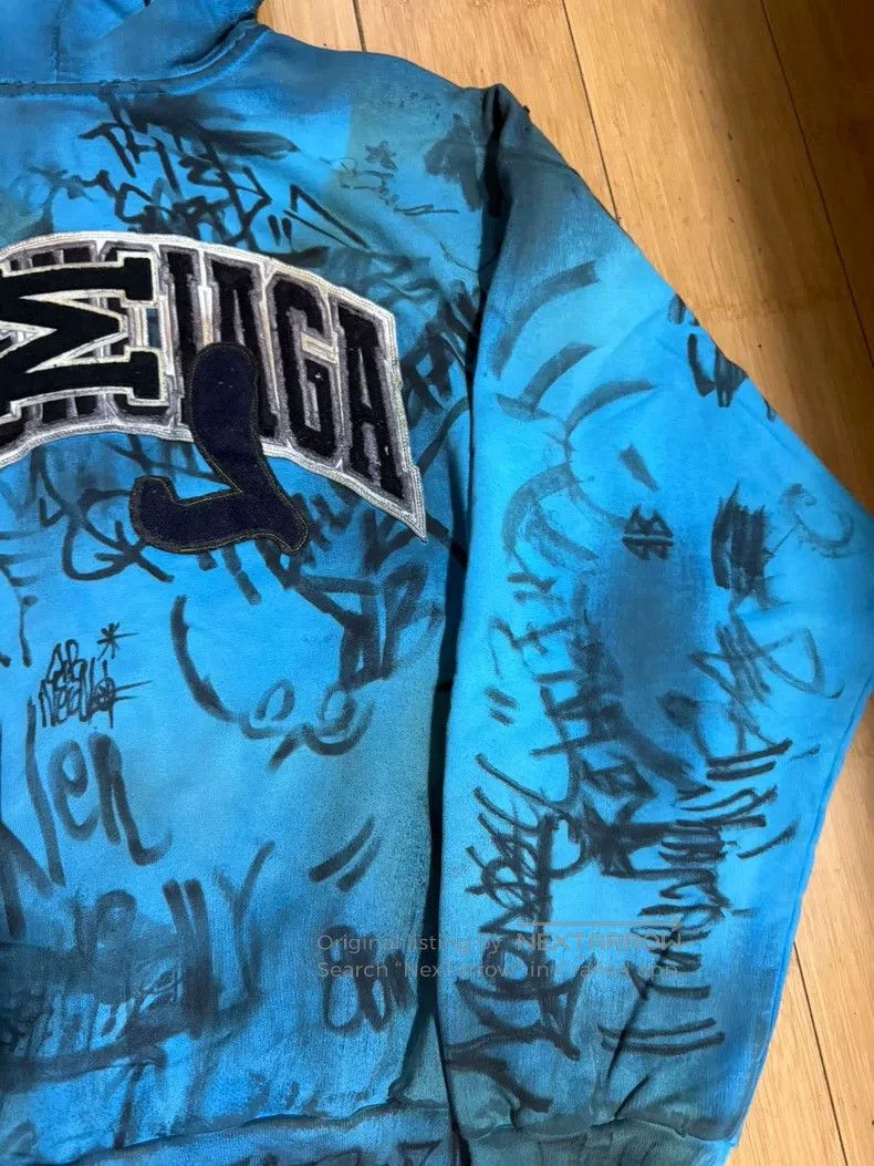Balenciaga Balenciaga Blue Graffiti Mud-Dyed Jacket Size US M / EU 48-50 / 2 - 7 Thumbnail