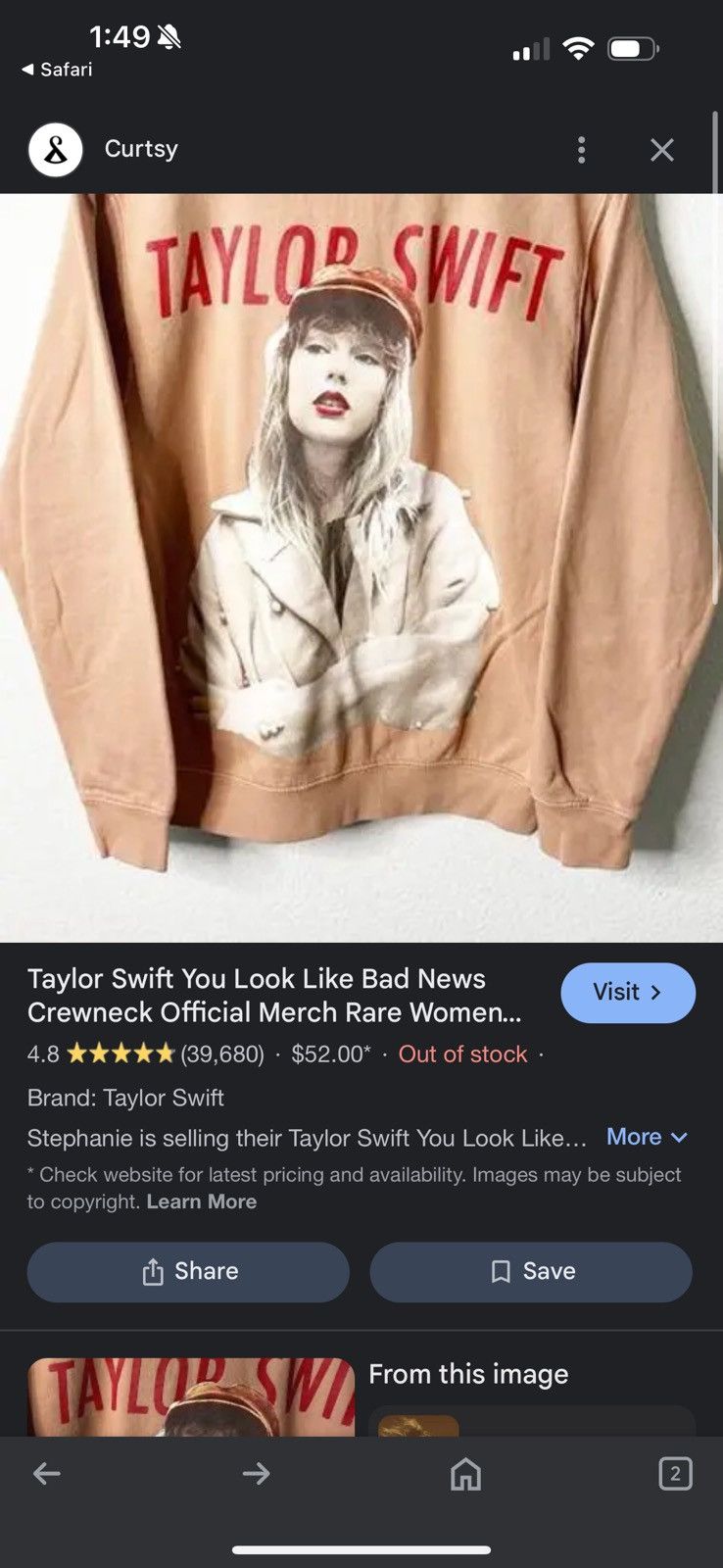 Band Tees Taylor Swift Crewneck sweatshirt Size M / US 6-8 / IT 42-44 - 3 Thumbnail