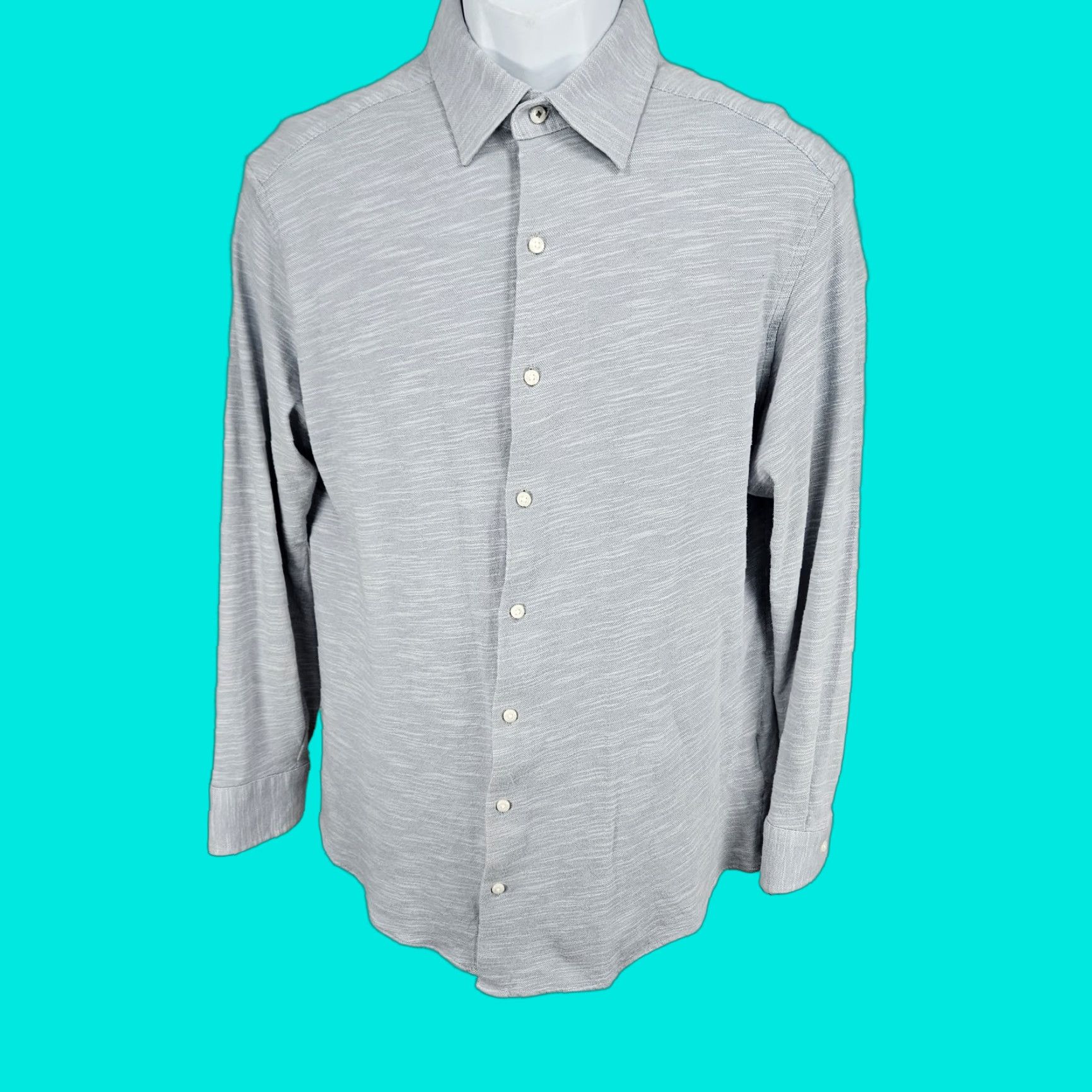 Ben Sherman Ben Sherman Blue Tailored Slim Fit Button Up Long Sleeve Shirt Large 16.5 32-33 Mens Size US L / EU 52-54 / 3 - 1 Thumbnail