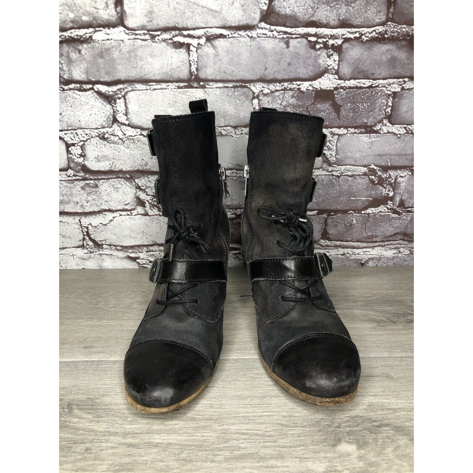 Allsaints AllSaints Spitalfields Jacks Place Black Leather Zip Heel St Size US 7.5 / IT 37.5 - 2 Thumbnail