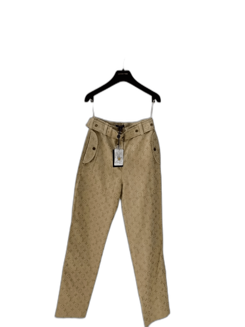 Louis Vuitton New LV Khaki Logo Women's Long Pants Size 34" / US 12 / IT 48 - 1 Thumbnail