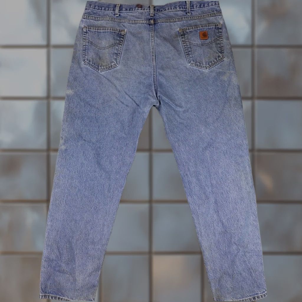 Carhartt Carhartt Jeans Mens 44x32 Blue Denim Patch 40x32 Actual DST Work Size US 44 / EU 60 - 1 Thumbnail