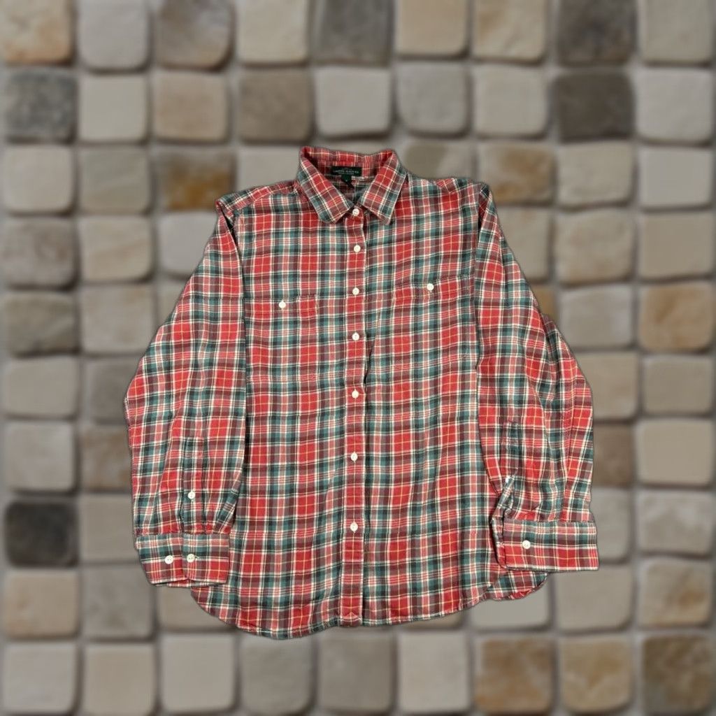 Ralph Lauren VINTAGE Lauren Ralph Lauren Shirt Mens XL Blue Cotton Flannel Button-Up Collared Plaid Long Sleeve Button Adjustable Size US XL / EU 56 / 4 - 1 Thumbnail