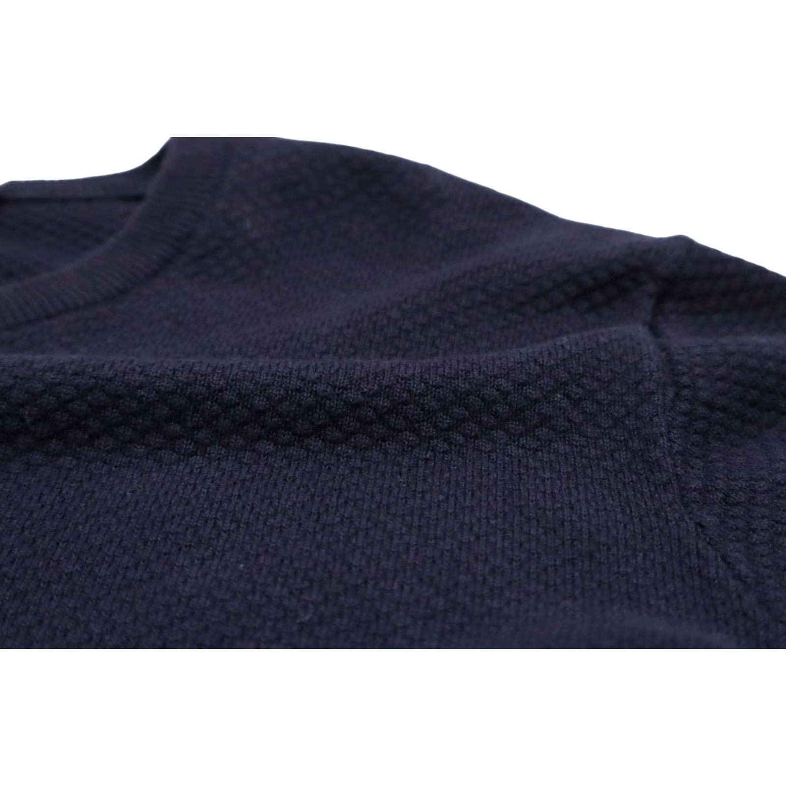 J.Lindeberg J. LINDEBERG Hannes Micro Moss Jumper Men's MEDIUM Pullover Navy Knit Cotton Crew Neck Long Sleeve Winter All Seasons Mens Size US M / EU 48-50 / 2 - 6 Thumbnail