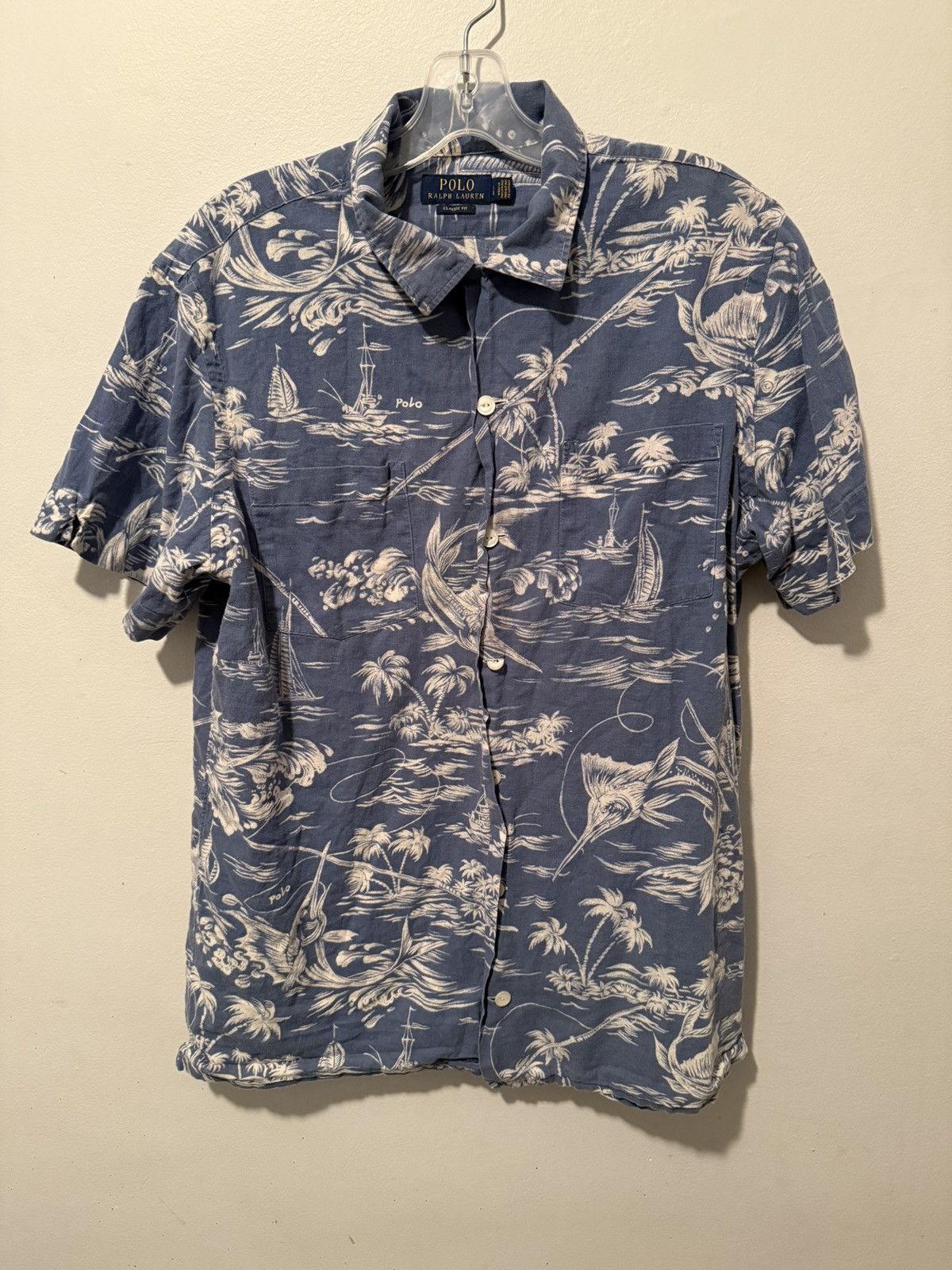 Polo Ralph Lauren Vintage Polo Ralph Lauren Sword Fish Button Up Size US L / EU 52-54 / 3 - 1 Thumbnail