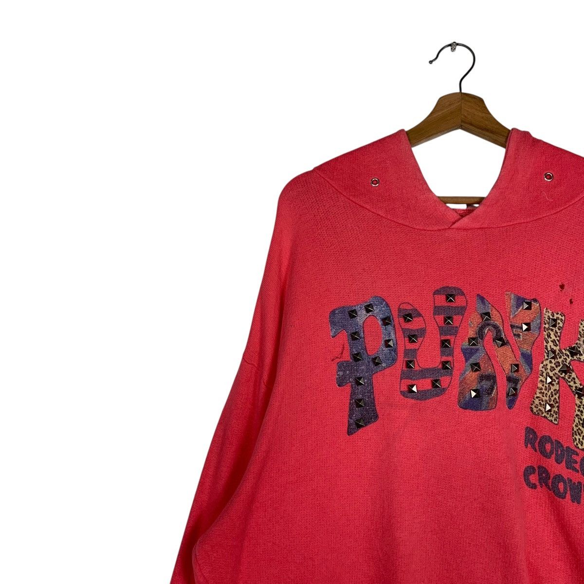 Japanese Brand PUNK Rodeo Crown Big Logo Pullover Hoodies #1432-C65 Size ONE SIZE - 6 Thumbnail