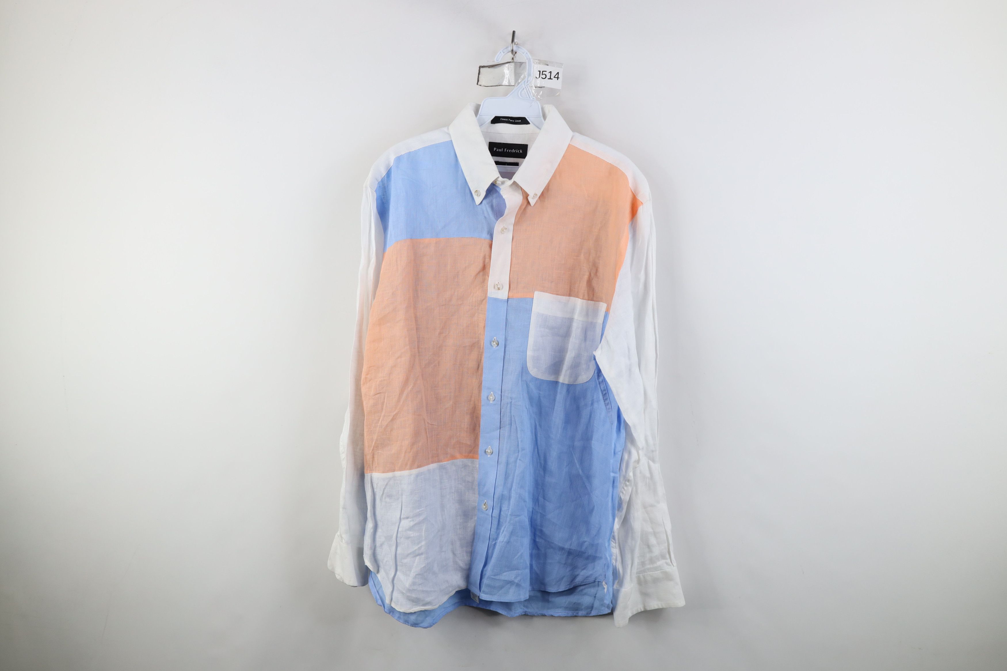 Vintage Paul Fredrick Block Pure Linen Collared Button Down Shirt Size US L / EU 52-54 / 3 - 1 Thumbnail