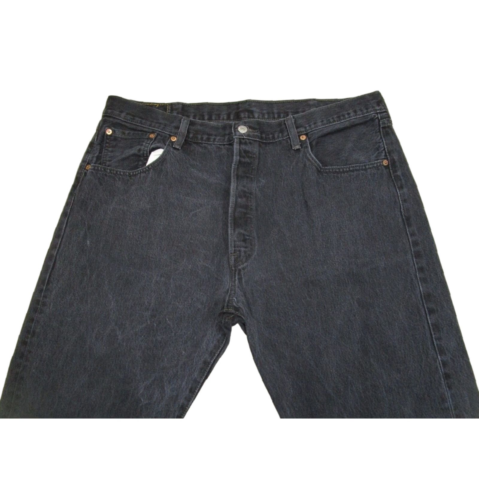 Levi's Levi's 501 Jeans Men 40x30 Black Button Fly Regular Fit Denim Pants Dark Wash Size US 40 / EU 56 - 1 Thumbnail