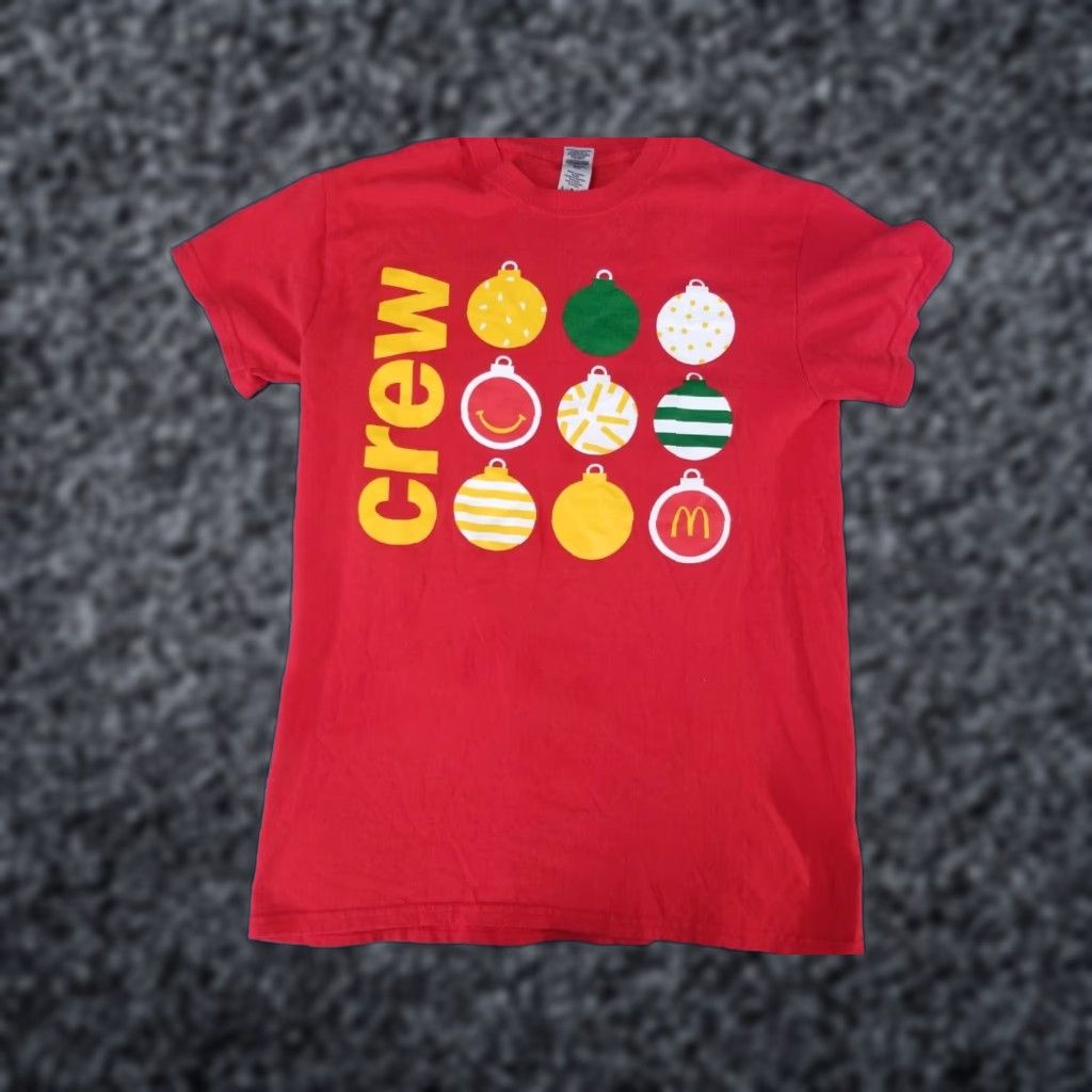 Vintage McDonald's Adult S Christmas Ornament Employee Crew T Shirt Red, Short Sleeve, Crew Neck, Men, Size S, Christmas Theme, T-Shirt Size US S / EU 44-46 / 1 - 1 Thumbnail
