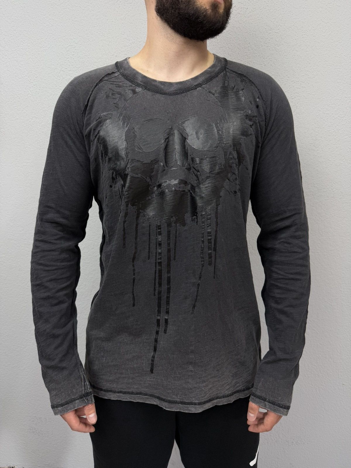 If Six Was Nine Vintage Skull Print Long Sleeve Rick Owens Style Size US L / EU 52-54 / 3 - 1 Thumbnail