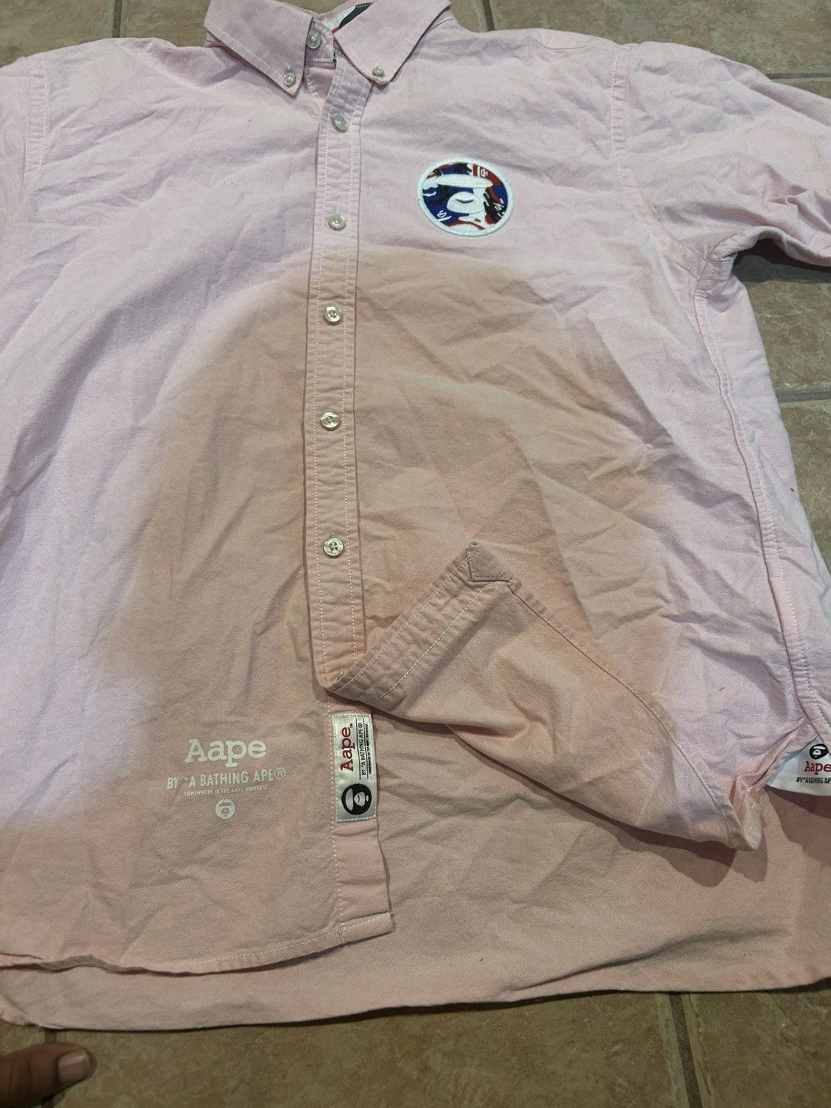 Aape Aape by A Bathing Ape Men Size XL Pink Short Sleeve Buttonup Size US XL / EU 56 / 4 - 3 Thumbnail