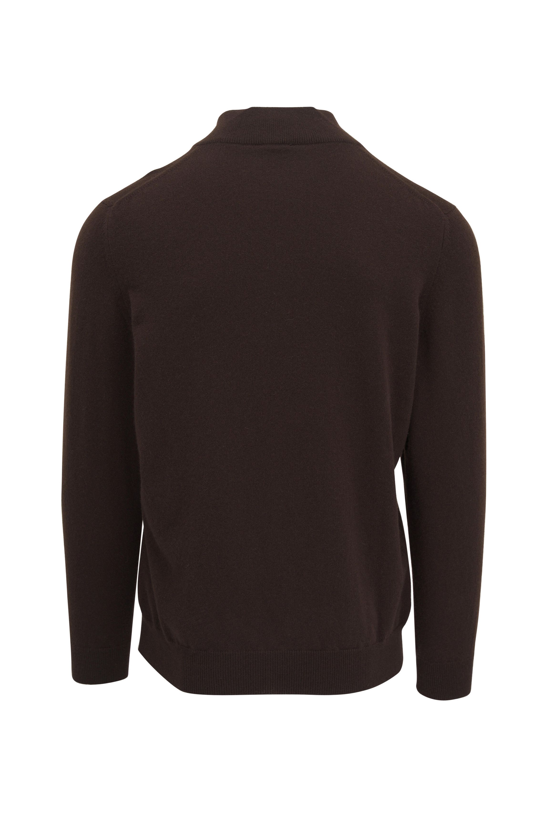 Kiton o1mtch0225 Cashmere Quarter Zip Pullover in Brown Size US M / EU 48-50 / 2 - 2 Thumbnail
