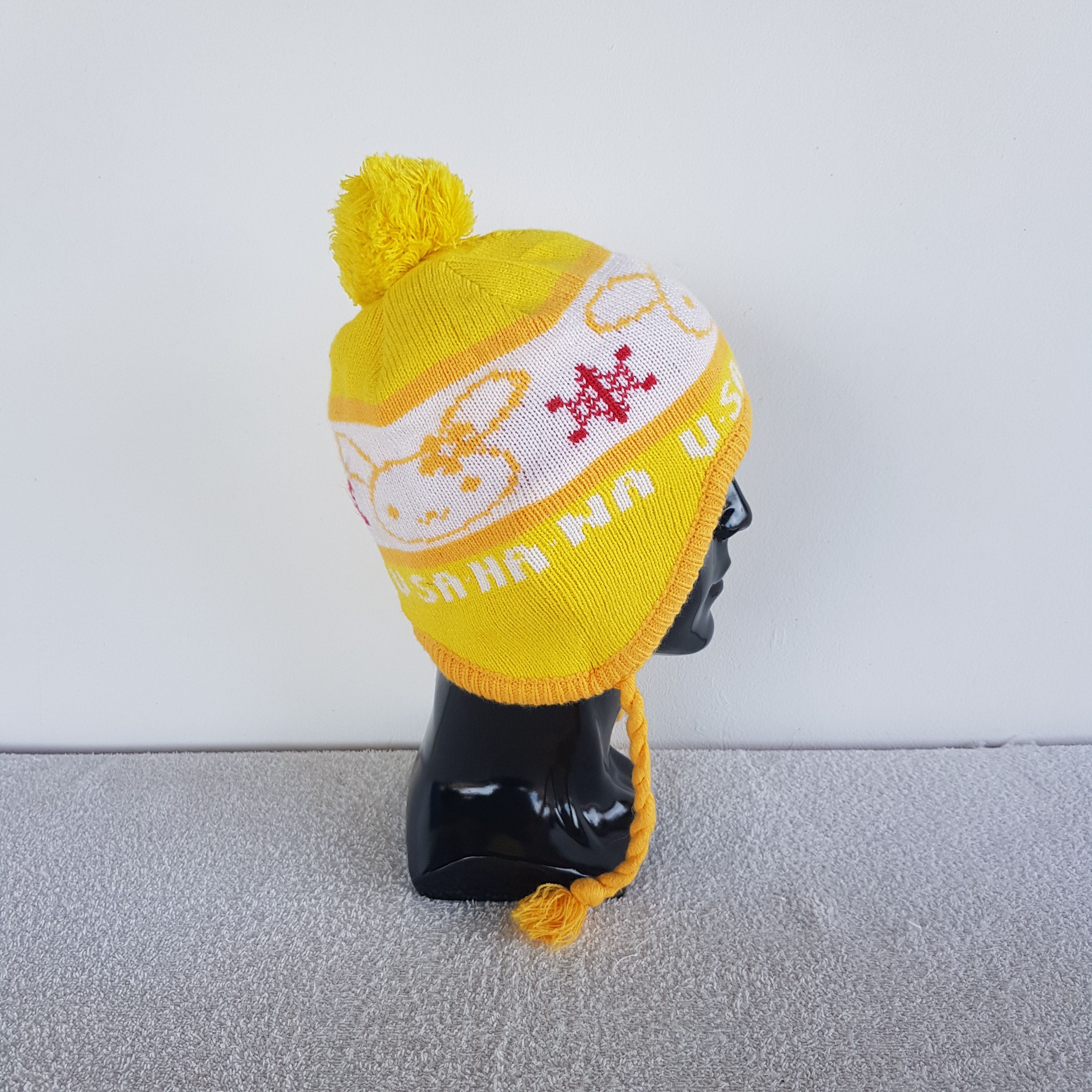 Homespun Knitwear × Other Vintage Usahana Japanese Cartoon Earflap Beanie Ski Caps Hat Size ONE SIZE - 3 Thumbnail