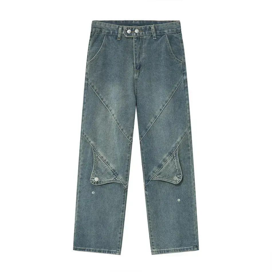 Japanese Brand Retro straight spliced loose jeans Size US 32 / EU 48 - 3 Thumbnail