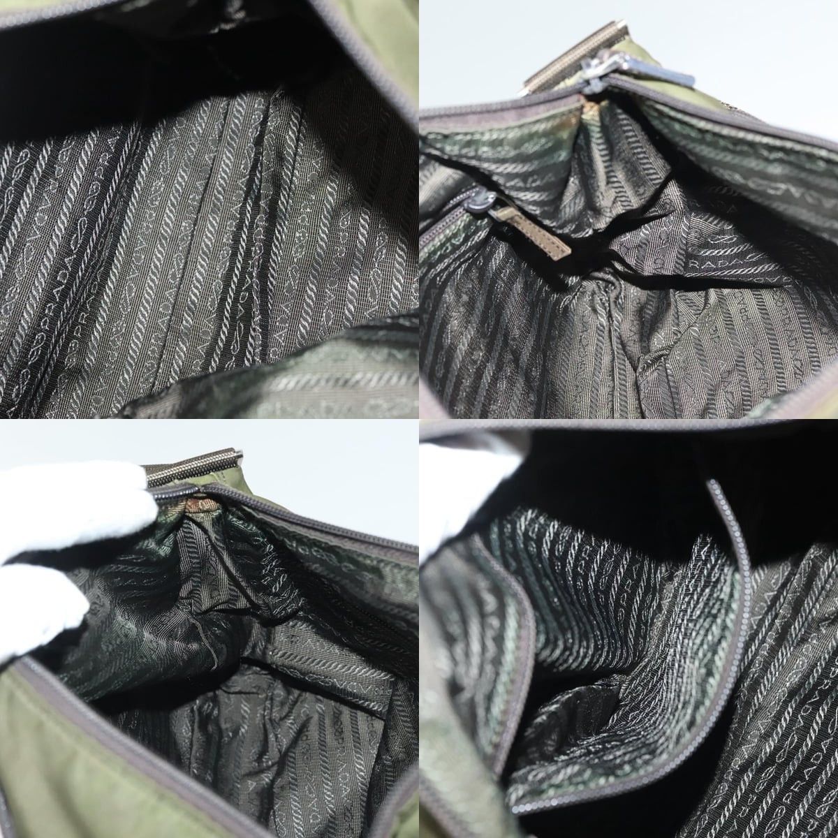 Prada PRADA Shoulder Bag Nylon Khaki Silver Size ONE SIZE - 12 Thumbnail