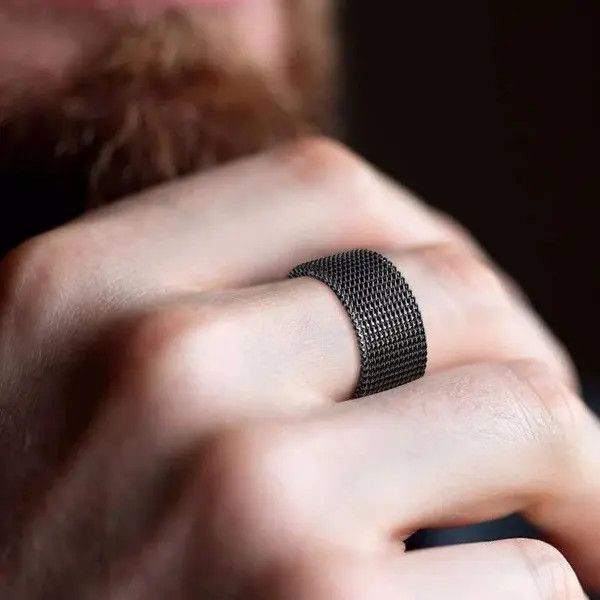 Jewelry STAINLESS STEEL BLACK RING Size ONE SIZE - 7 Thumbnail