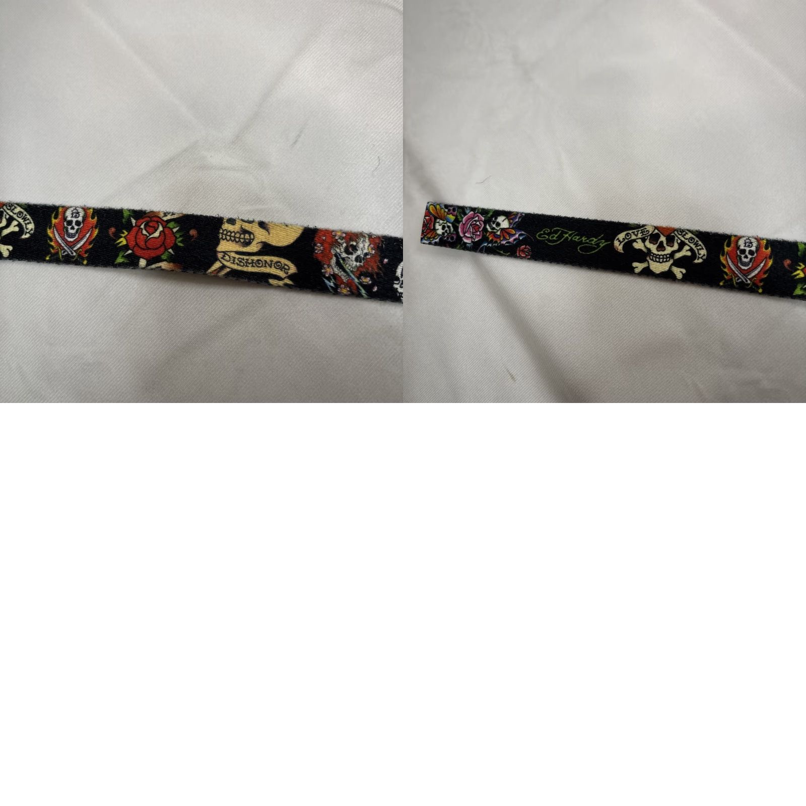 Ed Hardy VINTAGE Ed Hardy Belt One Size Black Cotton Logo Overprint Tattoo Skulls Y2K No Buckle 47 Inches Men Size ONE SIZE - 8 Thumbnail