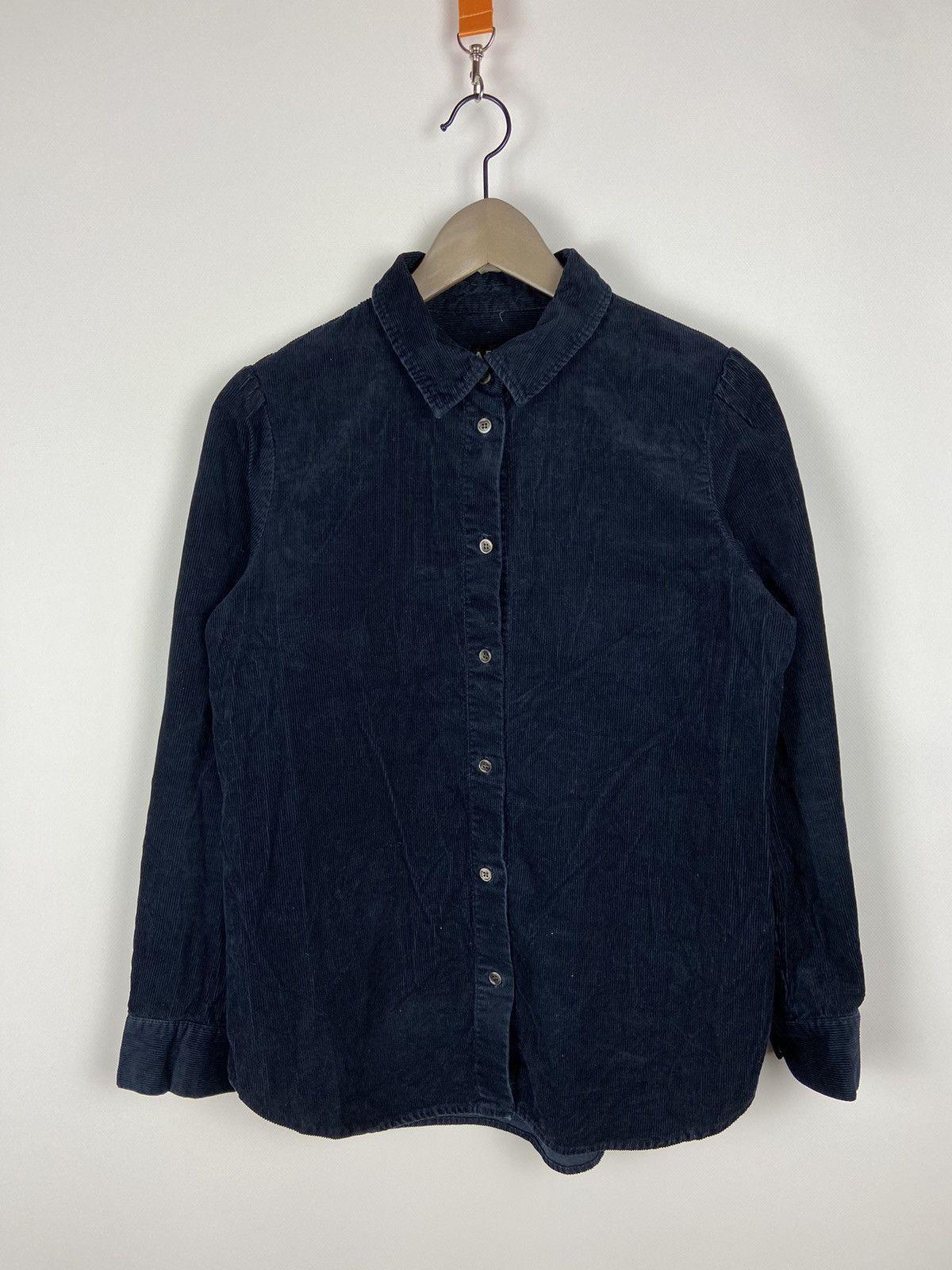 A.P.C. × Designer A.P.C. Navy Blue Corduroy Overshirt Luxury Size US S / EU 44-46 / 1 - 1 Thumbnail