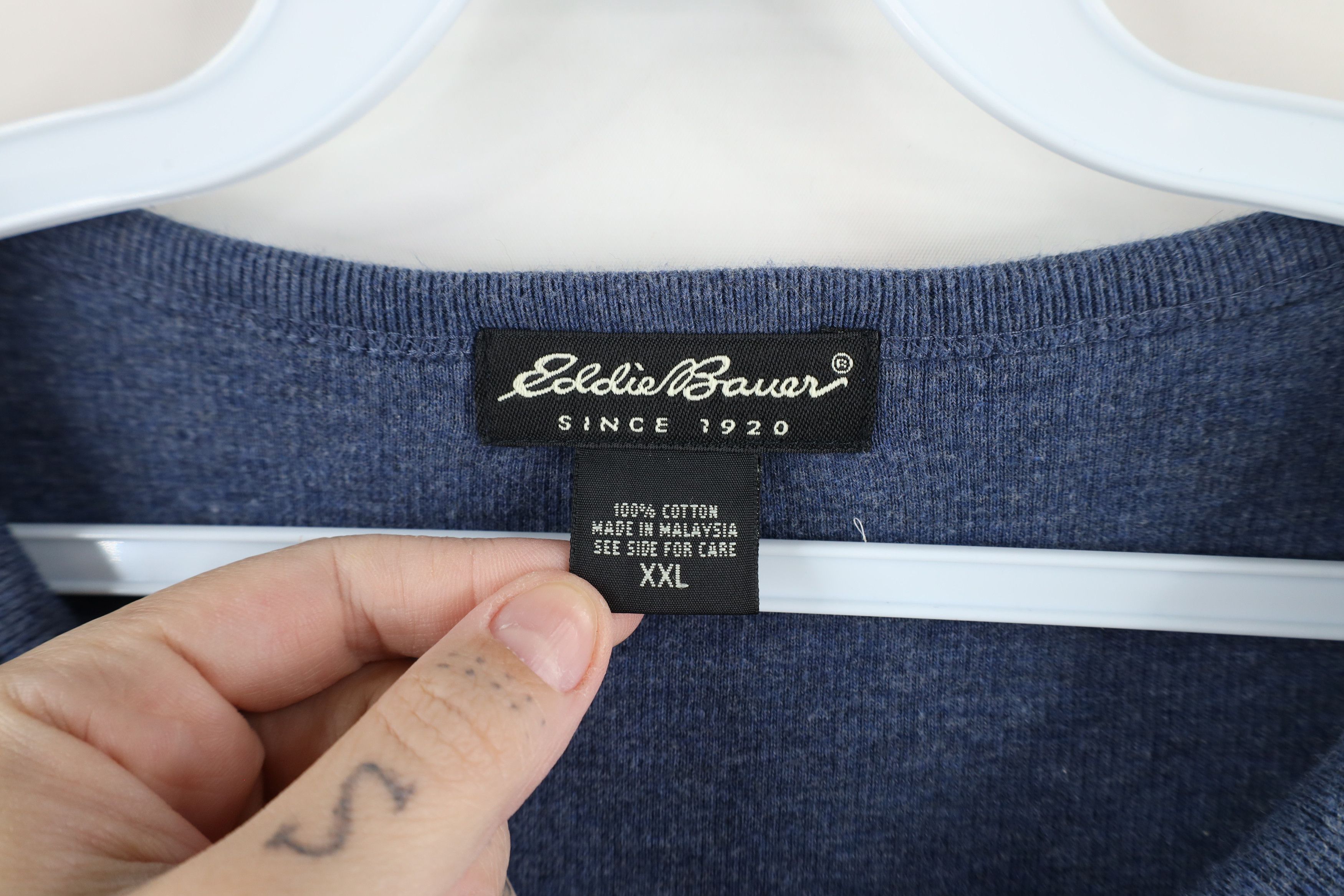 Eddie Bauer × Vintage Vintage 90s Eddie Bauer Heavyweight Ribbed Knit T-Shirt Size US XXL / EU 58 / 5 - 4 Thumbnail