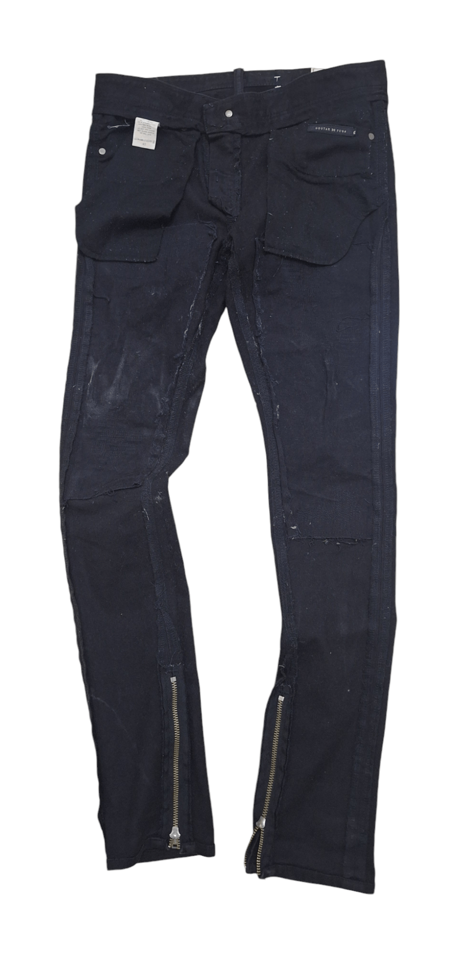 GOSTAR DE FUGA Gostar De Fuga Distressed Zipper Denim Size US 31 - 17 Thumbnail