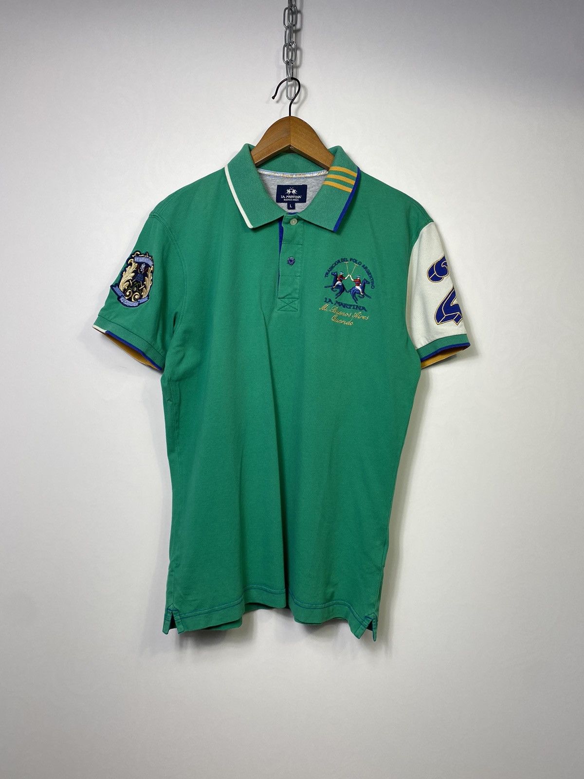 La Martina × Vintage Rare LA MARTINA Chief Keef Style Mens Polo T-shirt Size US L / EU 52-54 / 3 - 1 Thumbnail