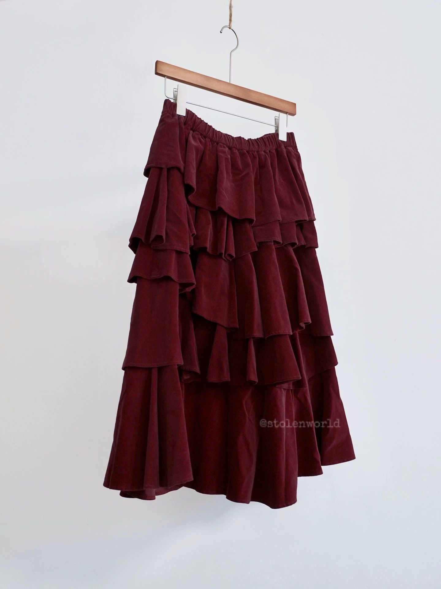 Comme des Garcons Comme des Garçons 2003 FW Red Velvet Layered Cake Dress F Size 27" / US 4 / IT 40 - 2 Thumbnail