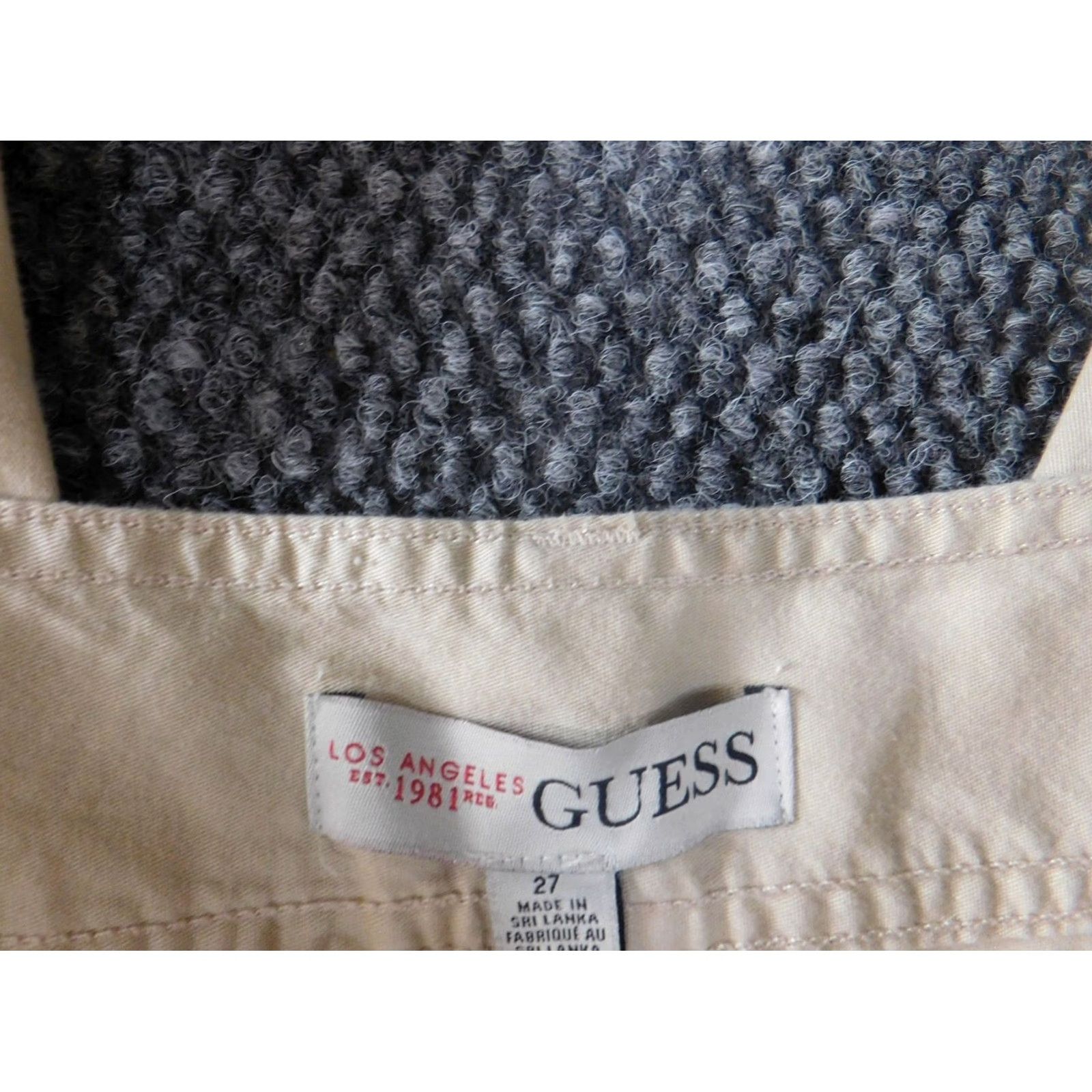 Guess GUESS Womens Pants 27 Beige Jogger Cargo Straight Pants Regular Waist 29 Inseam 23 Classic Casual Cotton Spandex Knit Pockets Straight Leg Womens Size 27" / US 4 / IT 40 - 3 Thumbnail