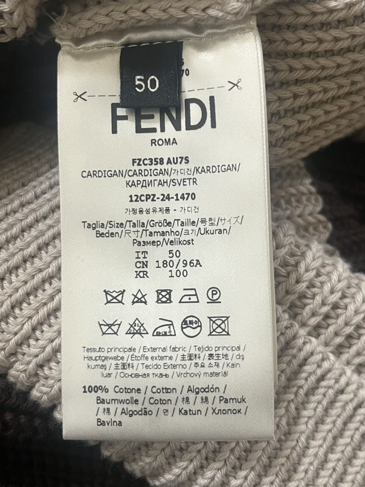 Fendi Fendi Polo/Cardigan Knit Sz 50 Size US M / EU 48-50 / 2 - 7 Thumbnail