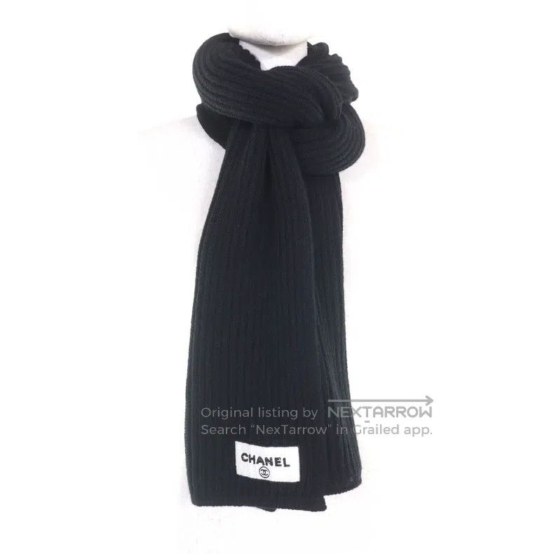Chanel Chanel Black knitted cashmere scarf Size ONE SIZE - 2 Thumbnail