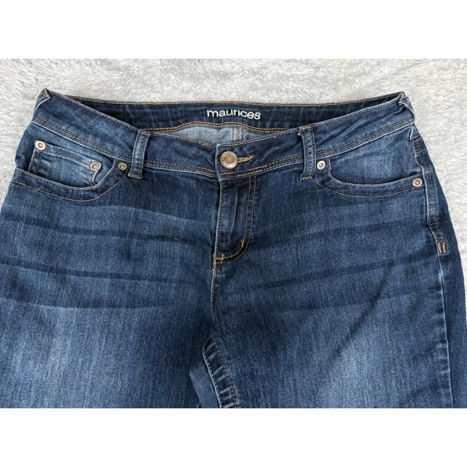 Vintage Maurices Jeans Women 8 Blue Denim Bootcut Low Rise 32x30 Cotton Blend 5-Pocket Zipper Distressed Medium Wash Size 30" / US 8 / IT 44 - 4 Thumbnail