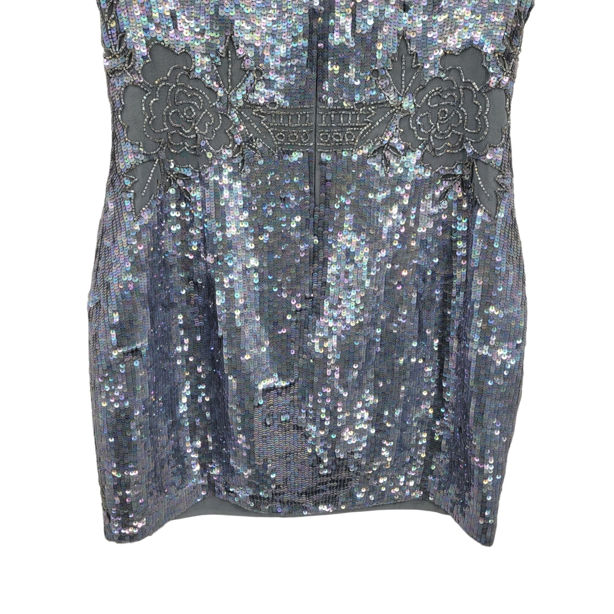 REVOLVE Revolve Needle & Thread Dress Sz 10 Dust Blue Lace Mini Sequ Size L / US 10 / IT 46 - 11 Thumbnail