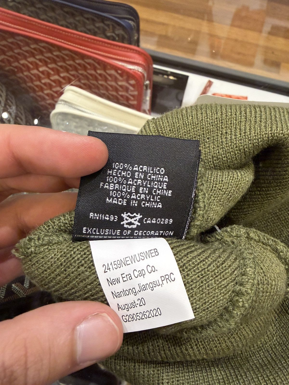 New Era × Supreme Supreme x New Era Cross Box Logo Beanie - Olive Size ONE SIZE - 5 Thumbnail
