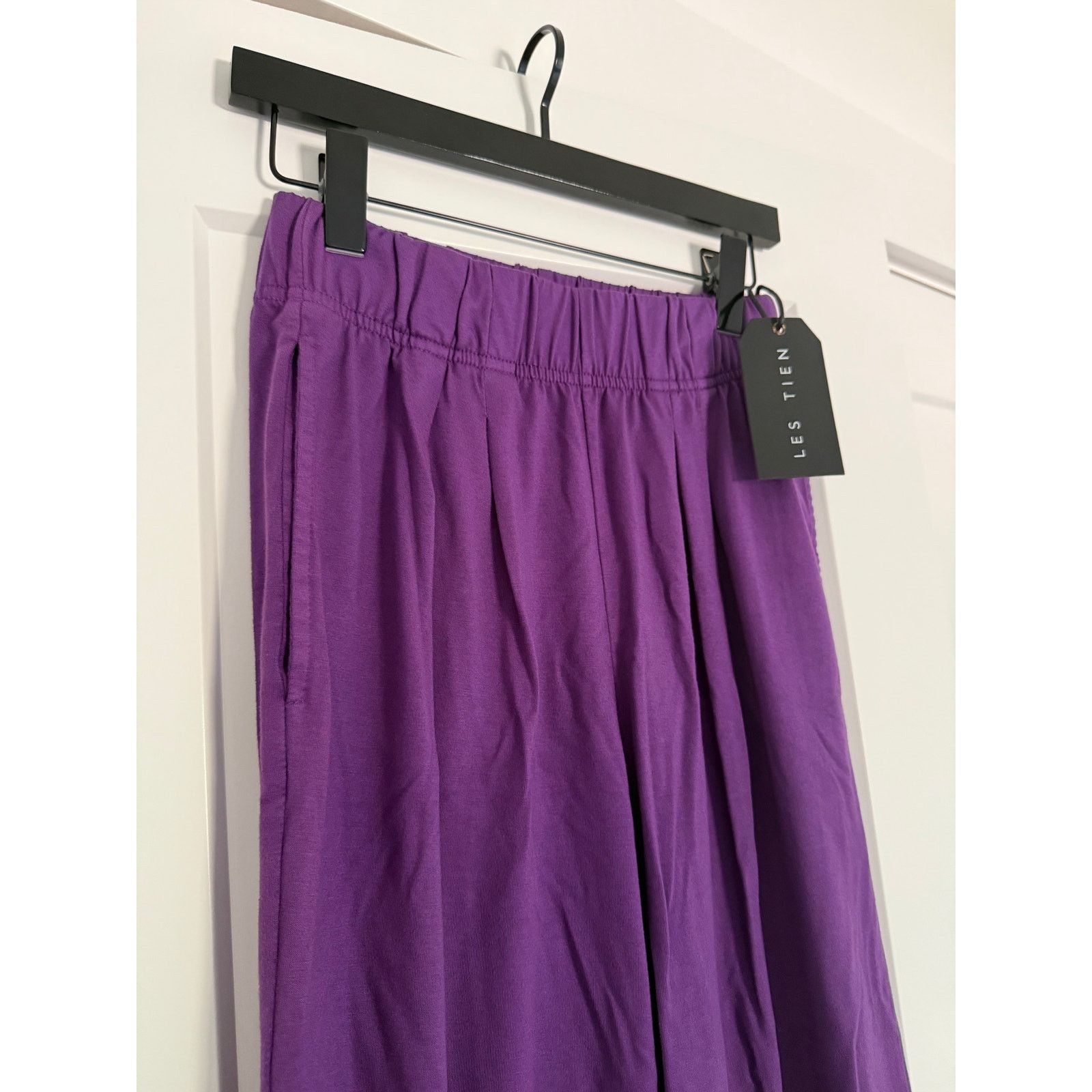 Les Tien $190 New Les Tien Purple Pleat Wide Leg Pants - XS Size 25" / US 0 / IT 36 - 2 Thumbnail