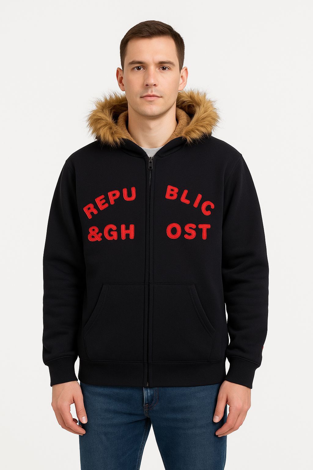 If Six Was Nine 2000s - Rep.Ghost ifsixwasnine lgb style Fur Zip Up Hoodie Size US L / EU 52-54 / 3 - 2 Thumbnail