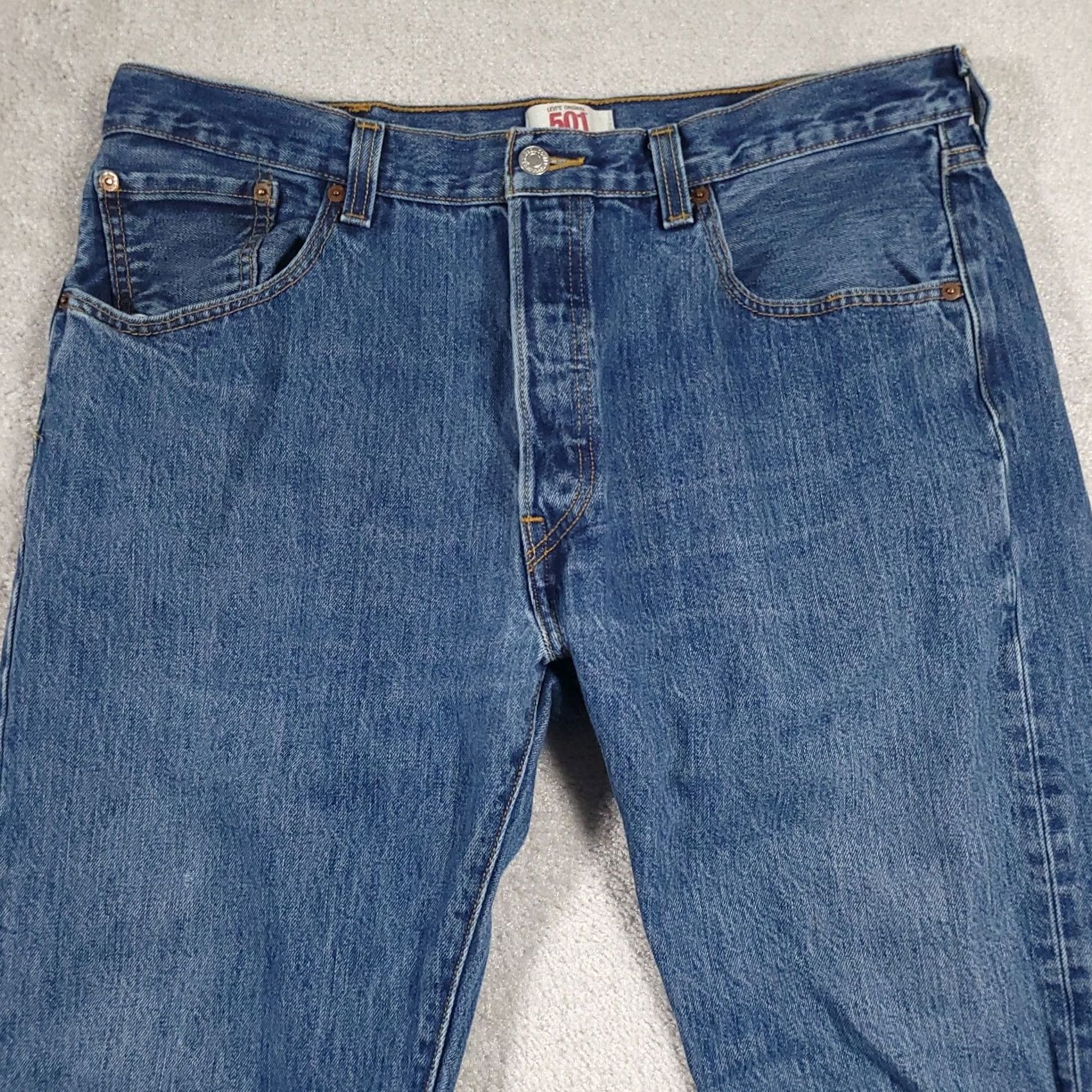 Levi's Levi's 501XX Jeans Mens 38X32 Button Fly Straight Leg Denim Classic Workwear Jeans Mens 38 Regular Blue 5-Pocket Grunge Vintage No Size US 38 / EU 54 - 3 Thumbnail