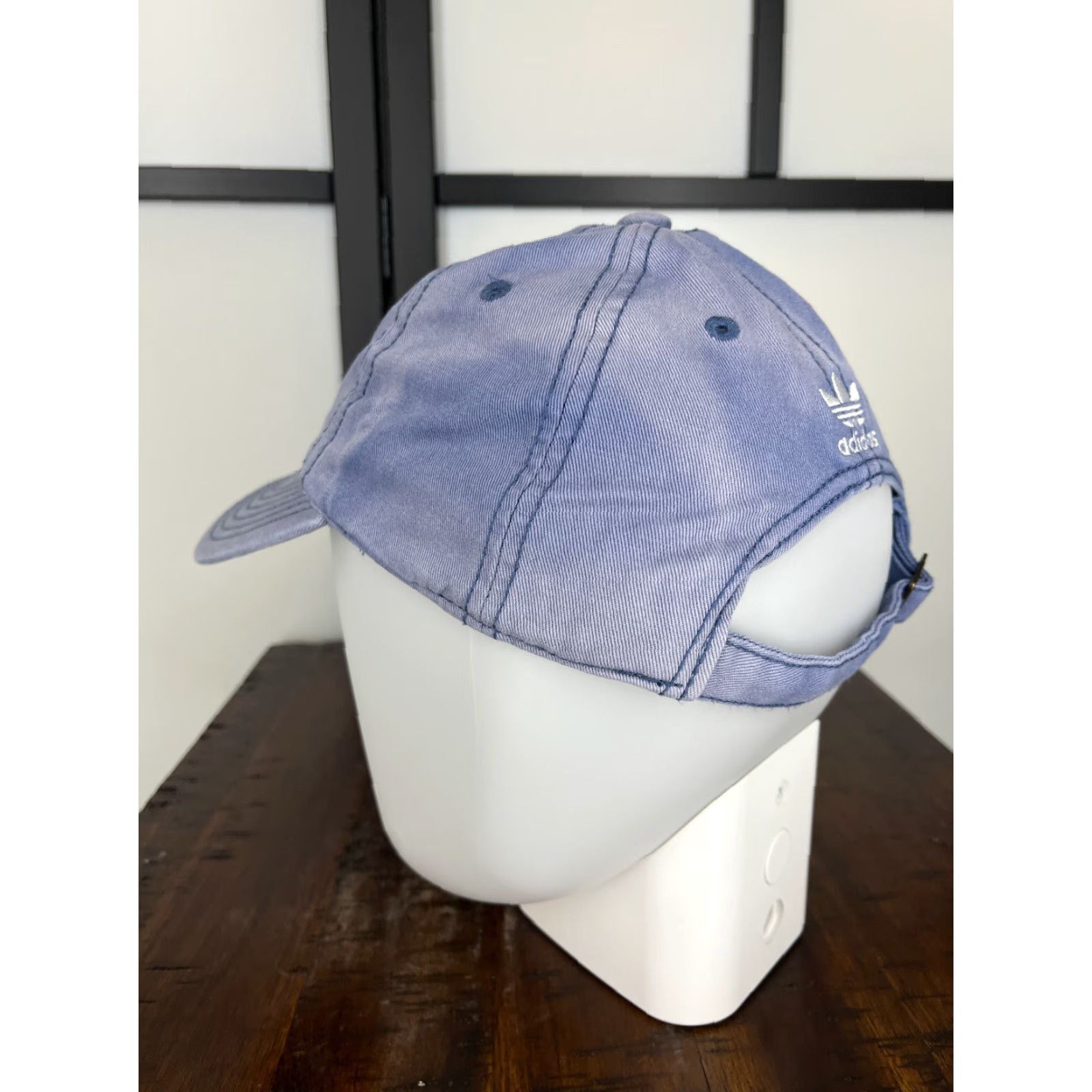 Adidas Adidas Hat Cap Strap Back Womens One Size Blue Denim Embroidered Cotton Twill Size ONE SIZE - 5 Thumbnail