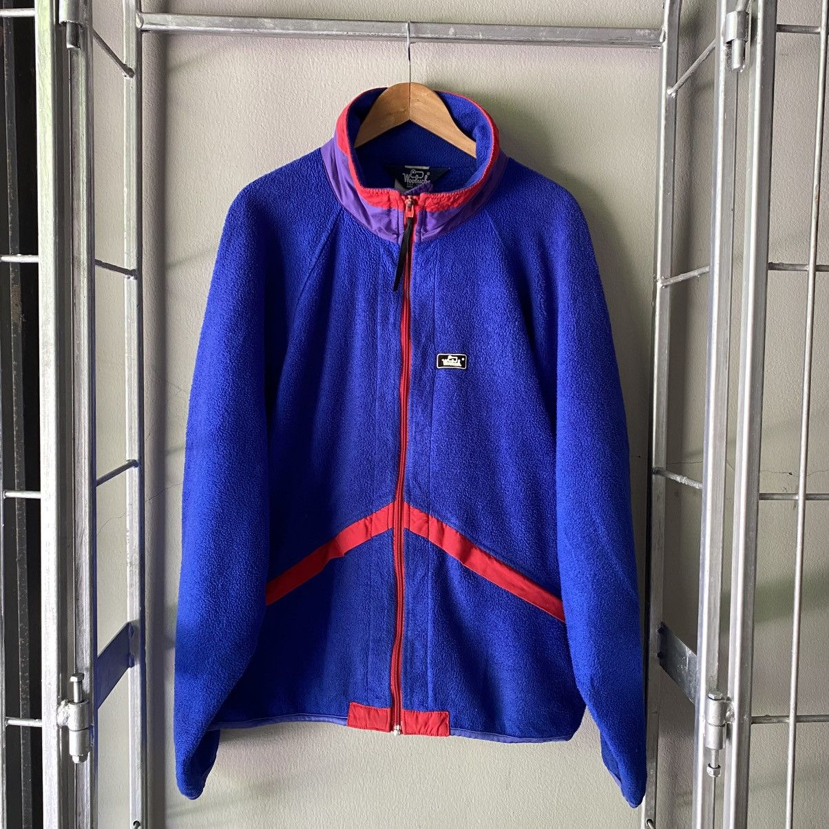 Designer × Woolrich Woolen Mills Woolrich Blue Fleece Jacket with Red Trim Size US L / EU 52-54 / 3 - 3 Thumbnail