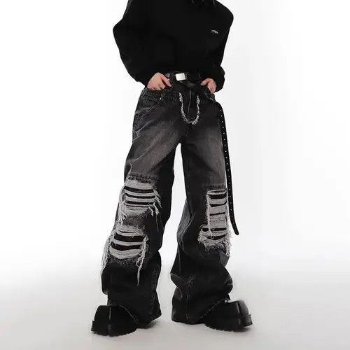 N HOOLYWOOD denim Japanese Brand N. selling HOOLYWOOD Denim Streetwear Ripped Trouser Punk Jeans