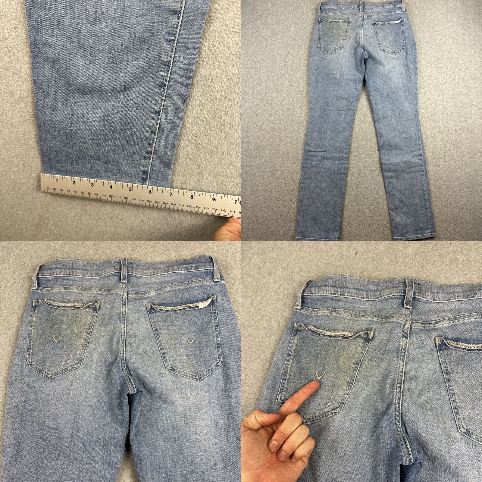 Hudson Hudson Jeans Mens 32x31 Blue Blake Slim Straight Stretch Denim Distressed Casual Jeans Shaft City Hipster Logo 5-Pocket Men Regular Jeans Slim Size US 32 / EU 48 - 8 Thumbnail
